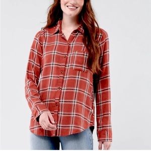 Orange Hollister Flannel